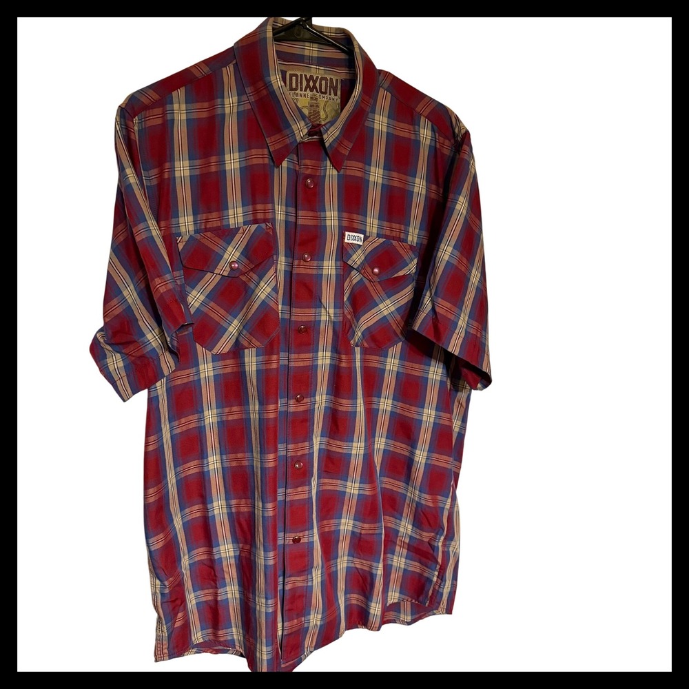 NWOT Dixxon Flannel Company Old Port Button Up Shirt Mens Plaid Bamboo Blend LG